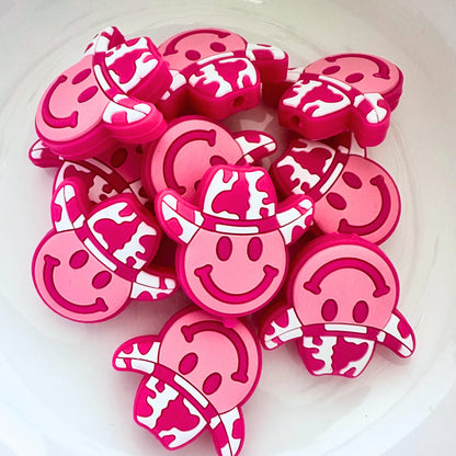 Smiley Face Pink Cowboy Hat image 0