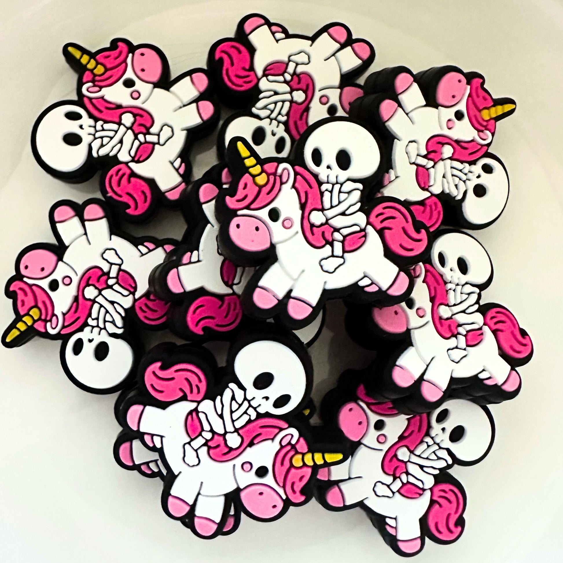 Skeleton on Unicorn Pink Fall Halloween image 0