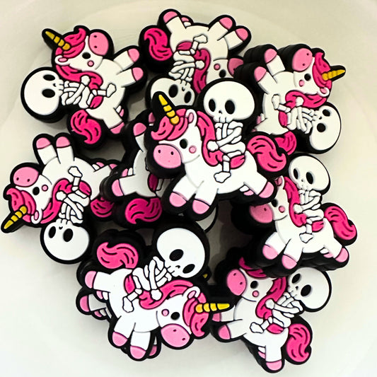 Skeleton on Unicorn Pink Fall Halloween image 0