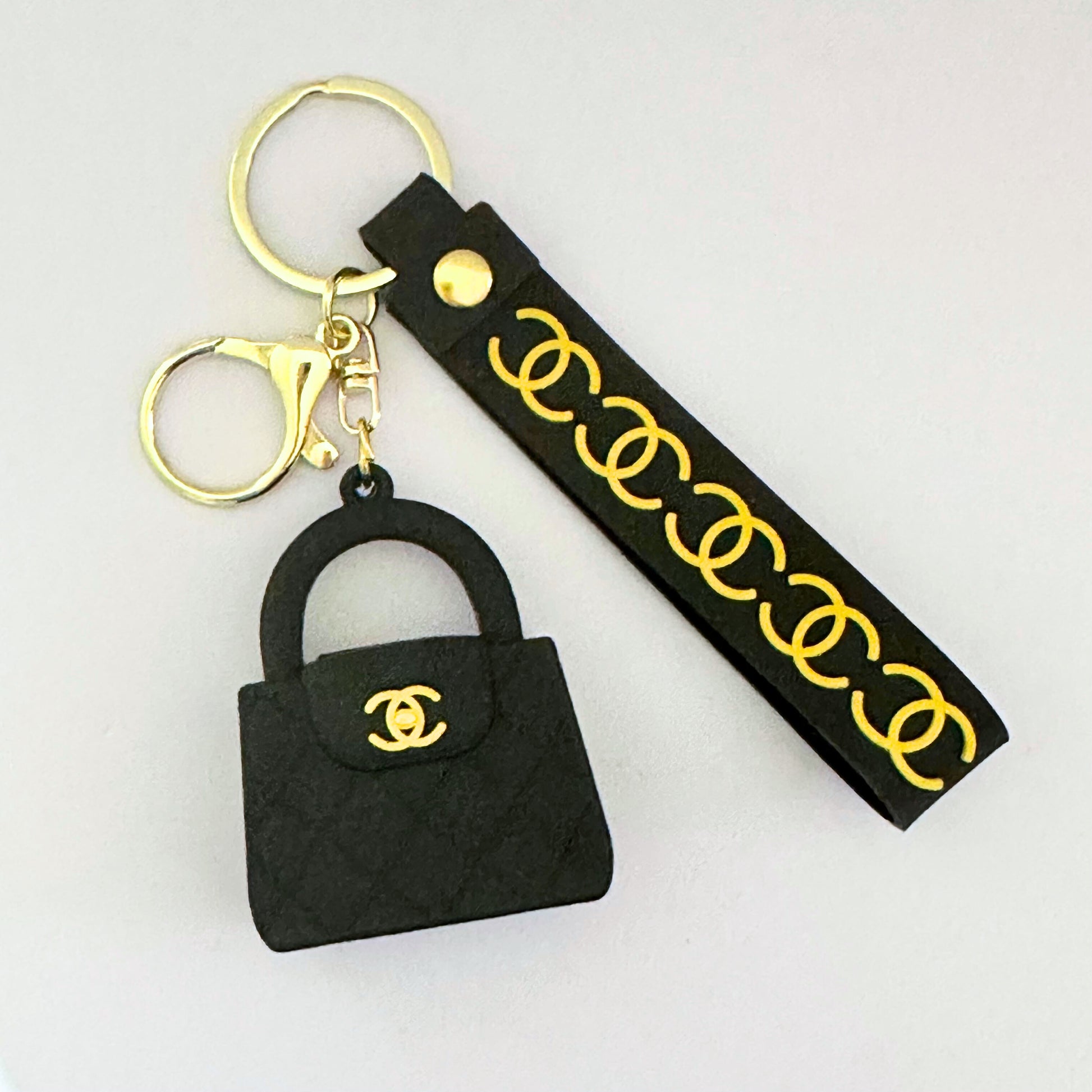 Black CC Bag Keychain image 0