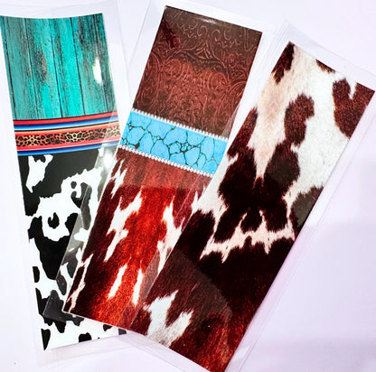 UV DTF Pen Wraps Country Western Cow Print image 2