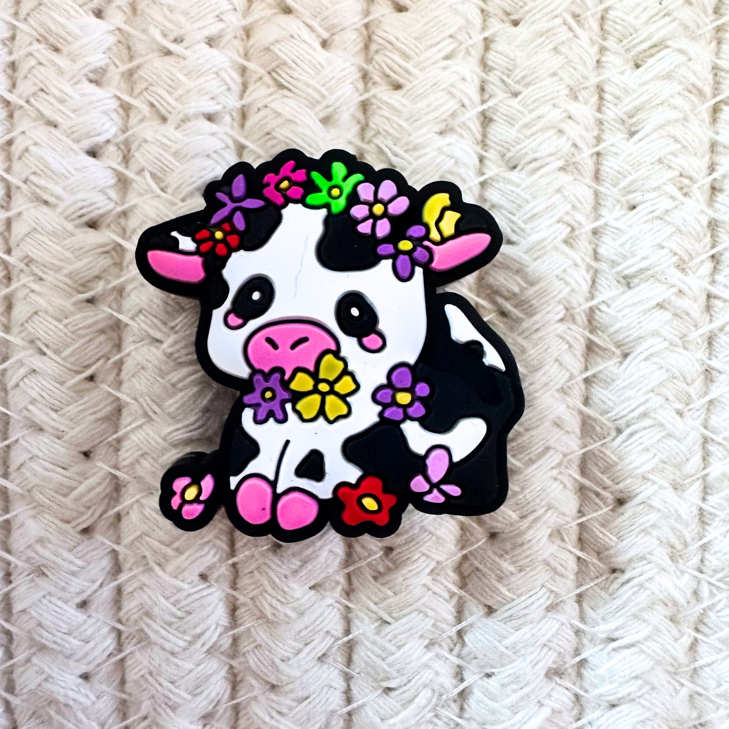 Summer Floral Cute Cow image 1