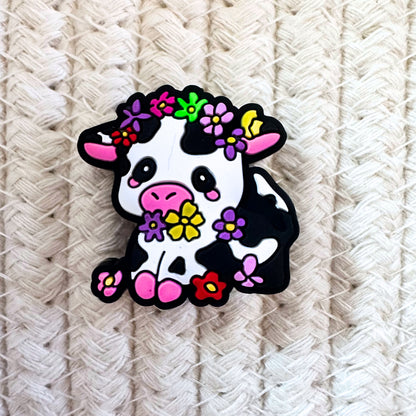 Summer Floral Cute Cow image 1