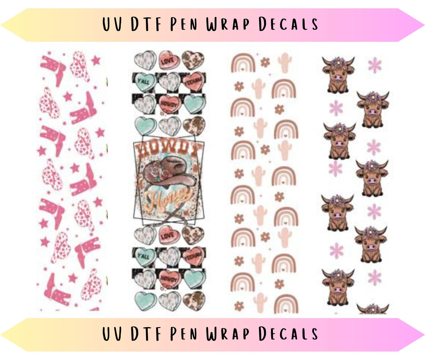UV DTF Pen Wraps Highland Cow Country Western image 0
