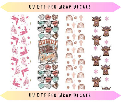 UV DTF Pen Wraps Highland Cow Country Western image 0