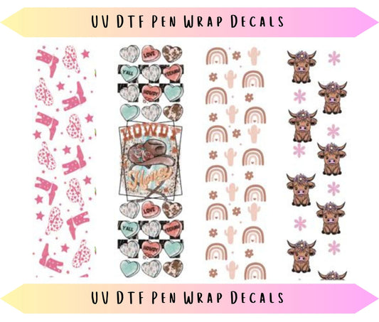 UV DTF Pen Wraps Highland Cow Country Western image 0