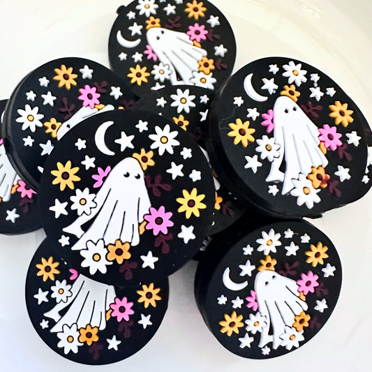 Spooky Ghost Boo Floral Halloween Circle image 0