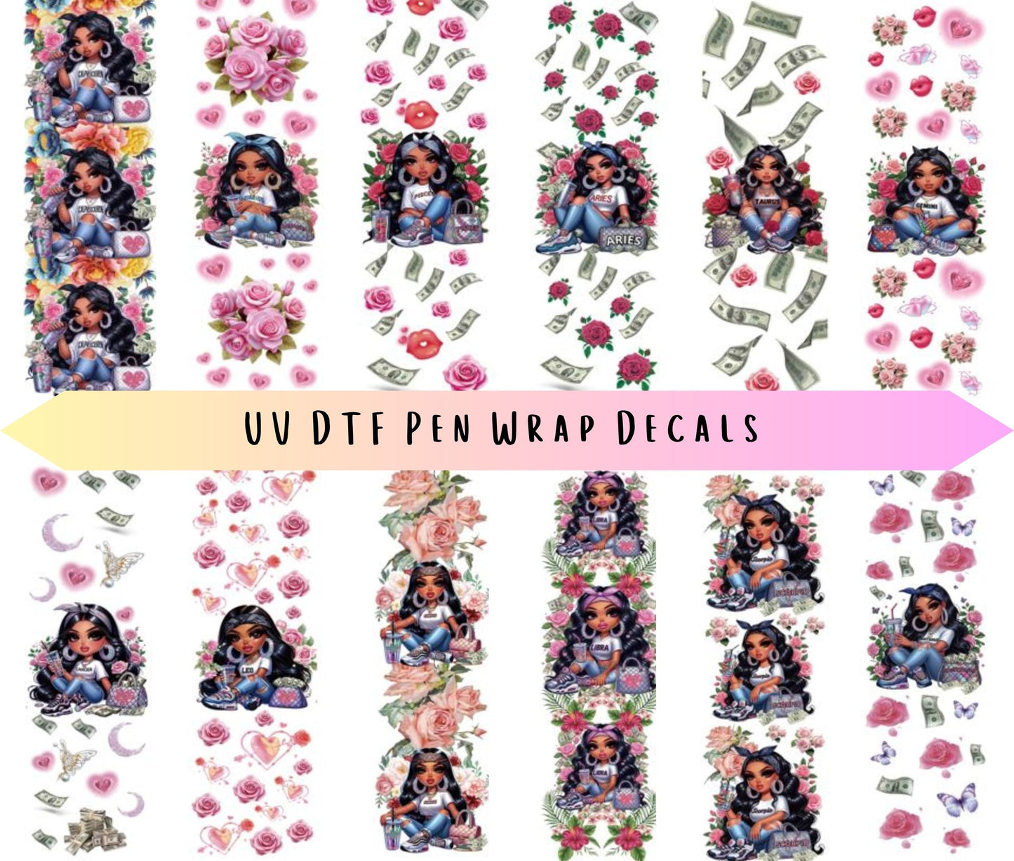 UV DTF Pen Wraps Zodiac Signs image 0