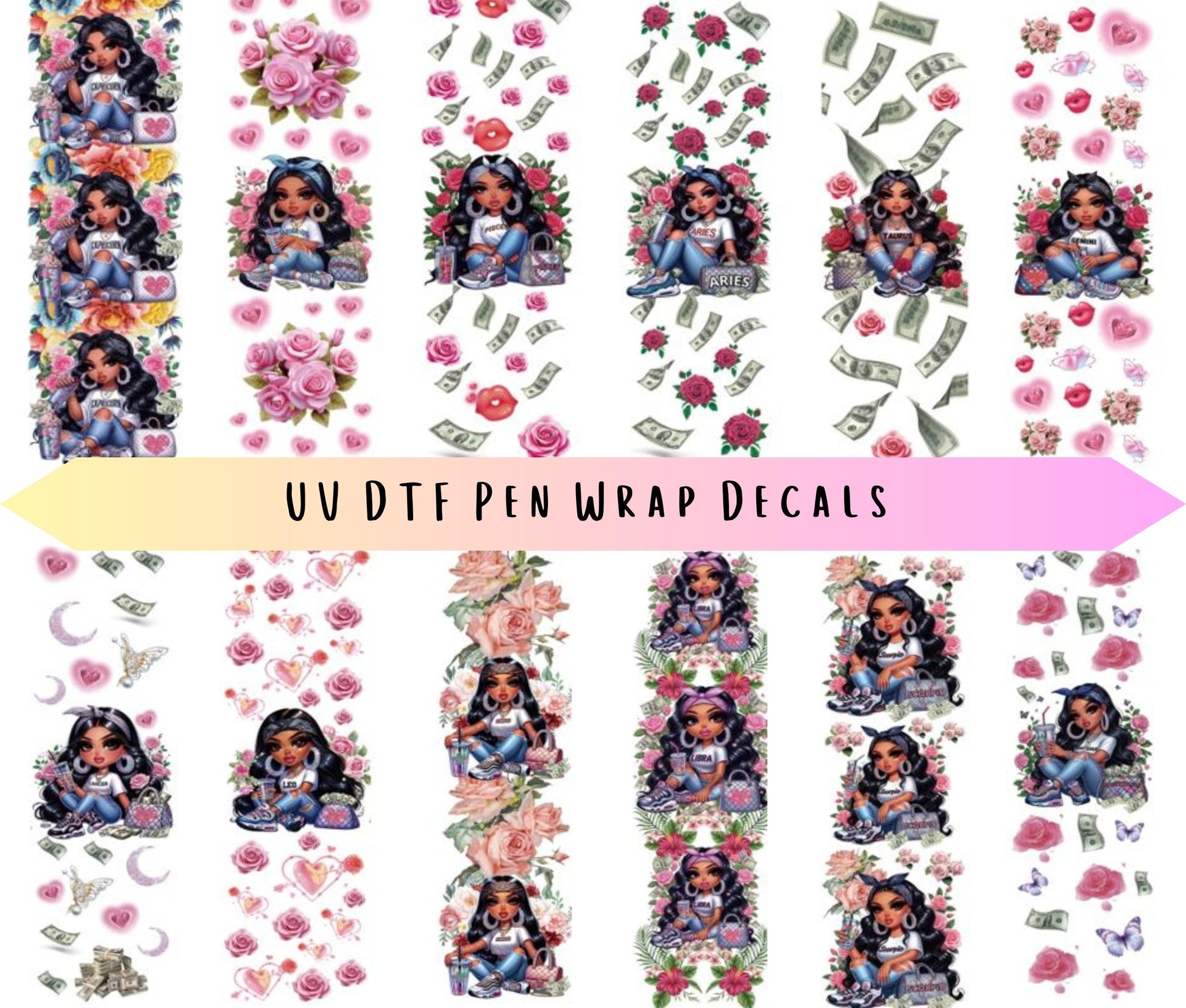 UV DTF Pen Wraps Zodiac Signs image 0