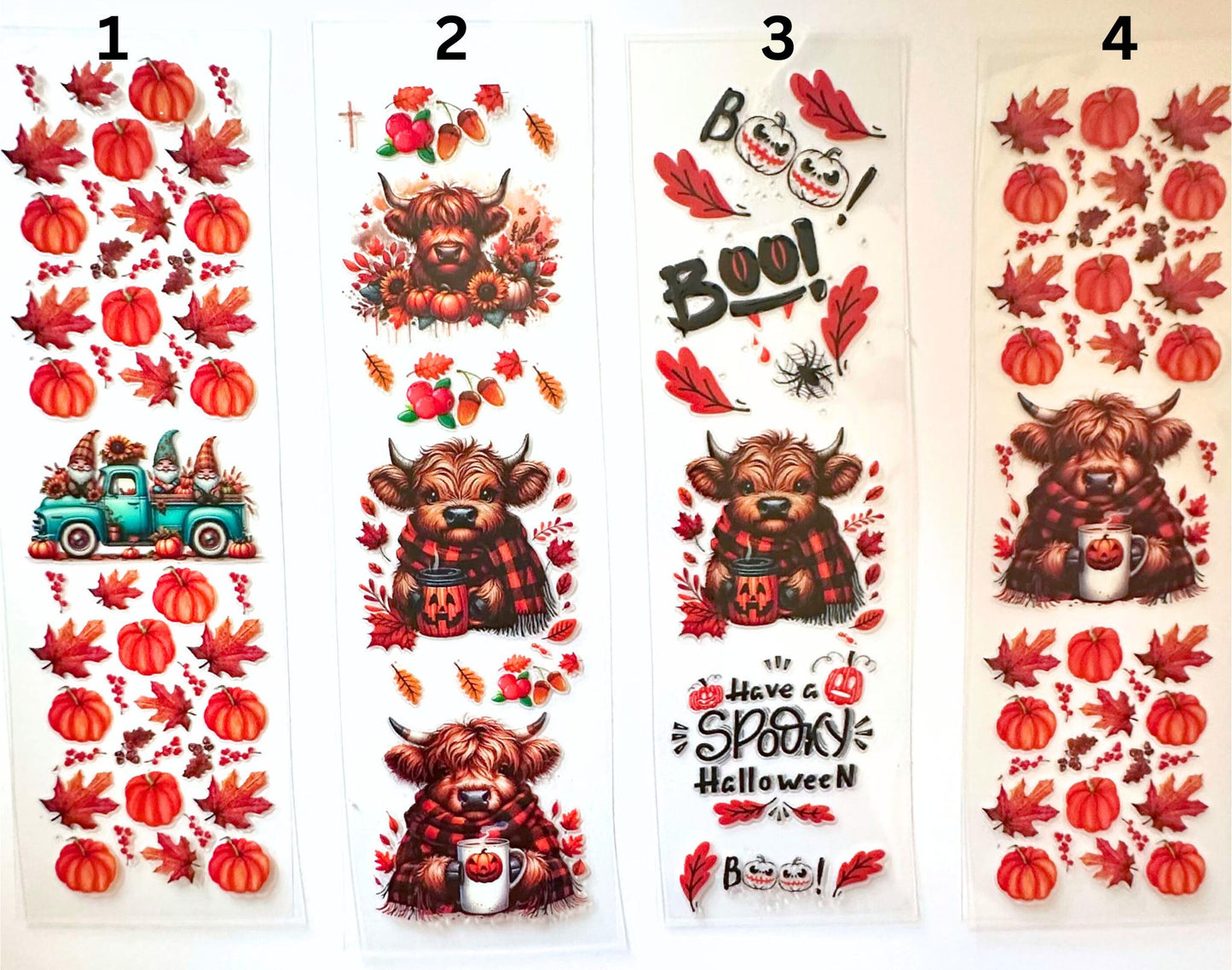 UV DTF Pen Wraps Halloween Highland Cow image 1