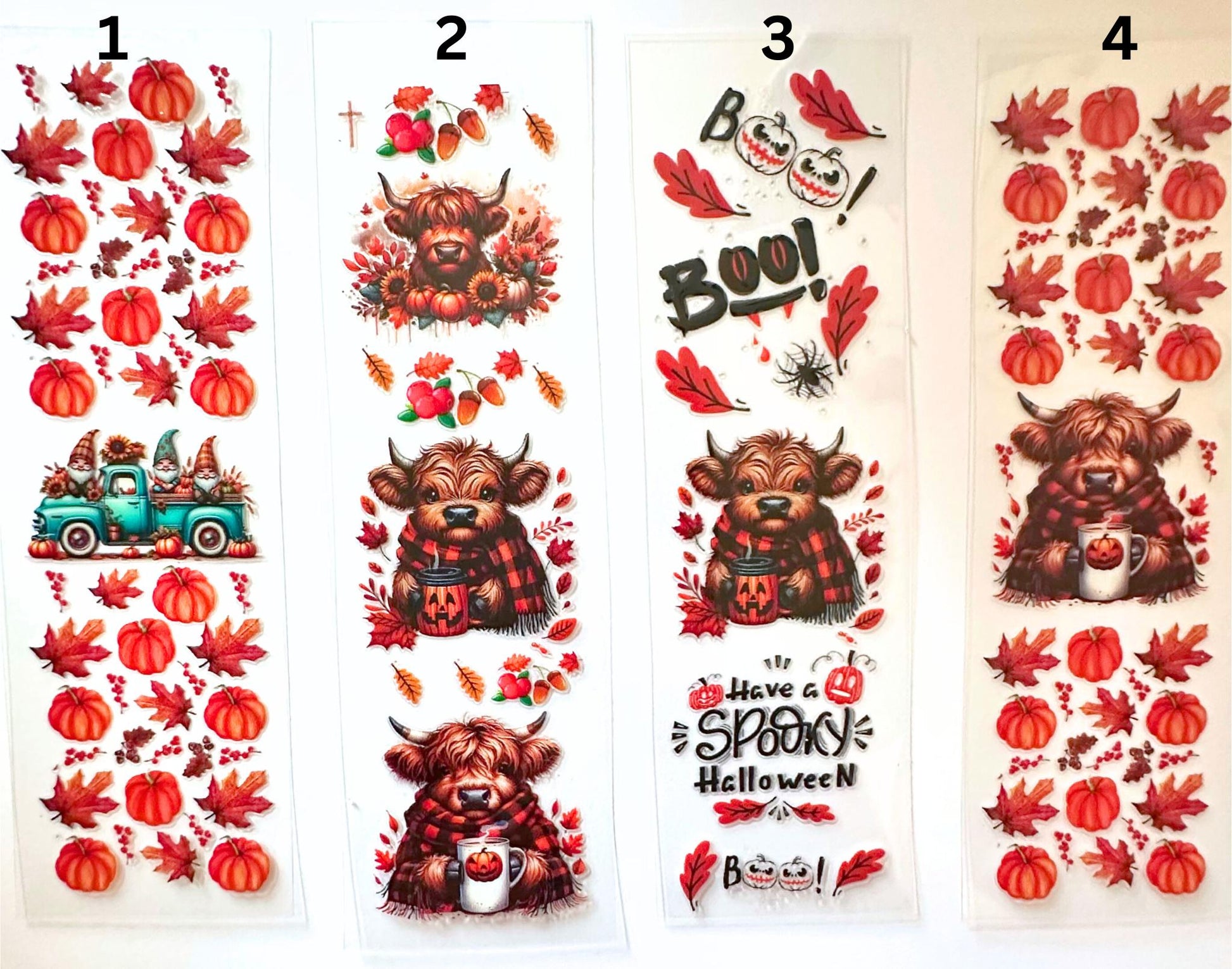 UV DTF Pen Wraps Halloween Highland Cow image 1