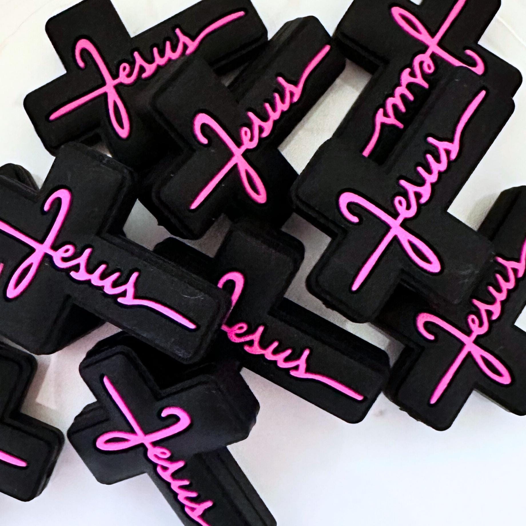 Black Pink Faith Cross image 0