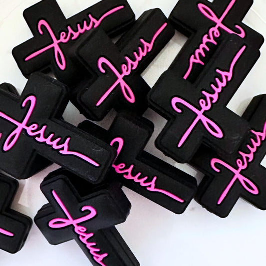 Black Pink Faith Cross image 0