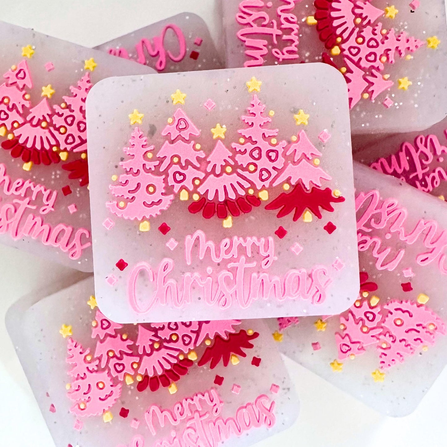 Pink Christmas Tree Christmas Trees Topper Star Glitter Tree Farm image 0