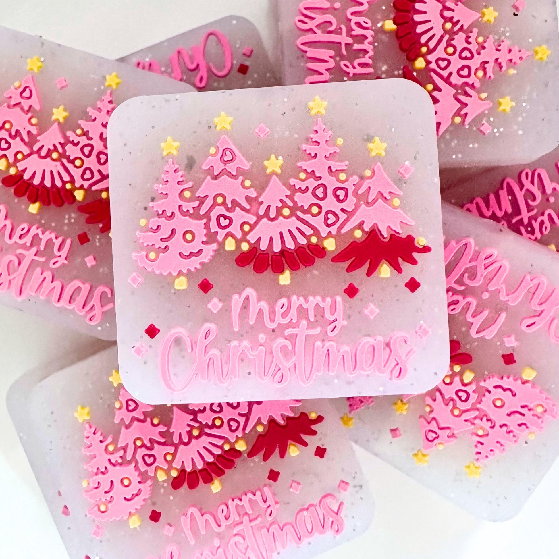 Pink Christmas Tree Christmas Trees Topper Star Glitter Tree Farm image 0