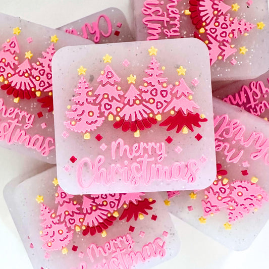 Pink Christmas Tree Christmas Trees Topper Star Glitter Tree Farm image 0