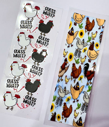 UV DTF Pen Wraps Country Western Chickens image 0