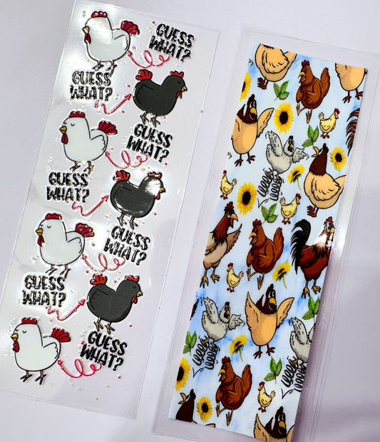 UV DTF Pen Wraps Country Western Chickens image 0