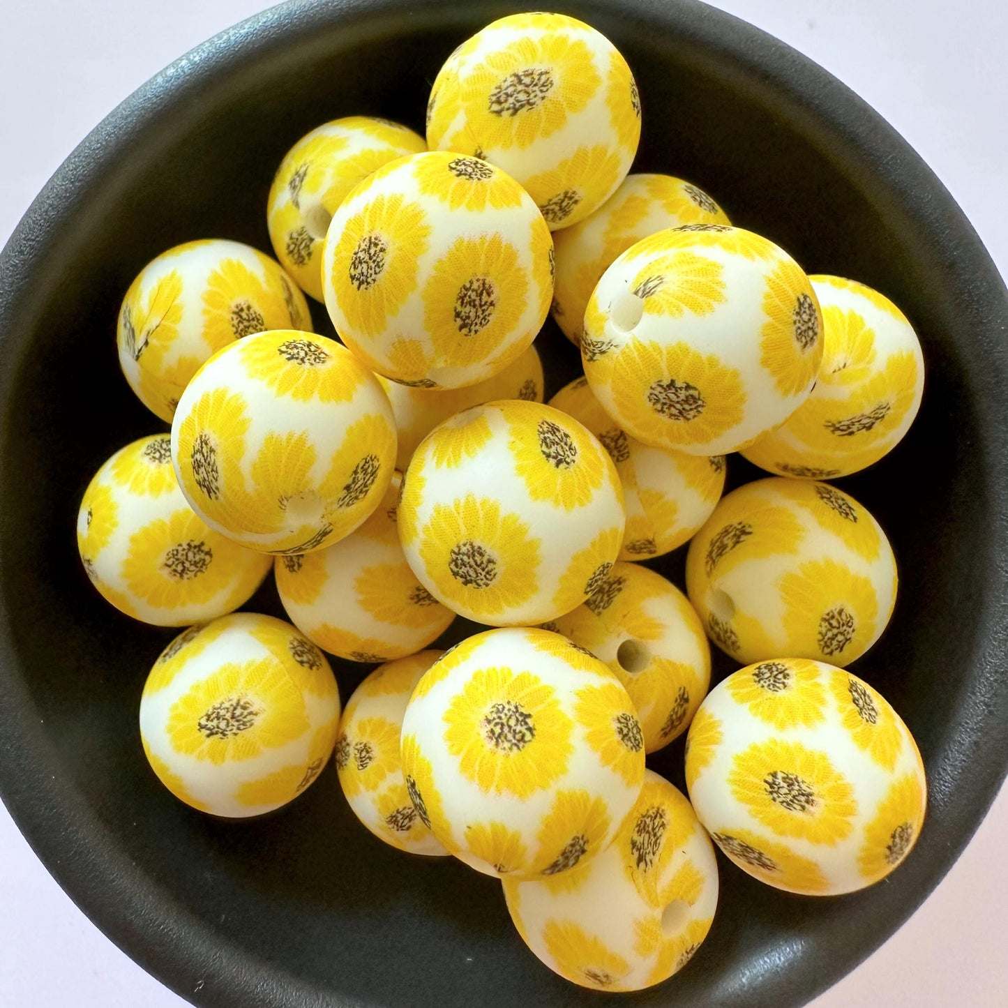 Boho Fall Sunflower Yellow 15MM Silicone Beads image 0