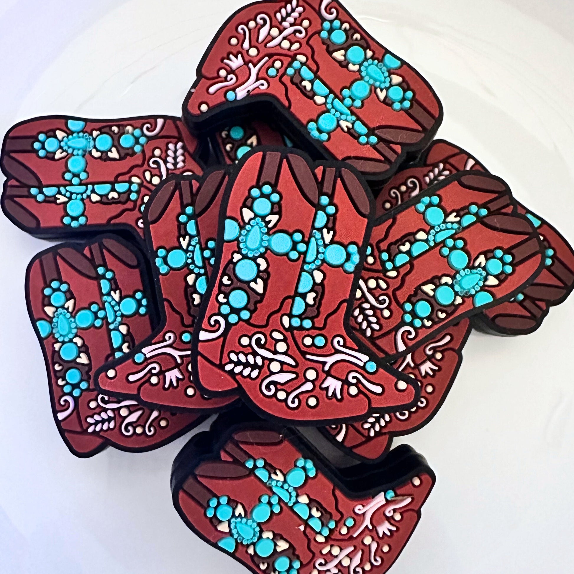 Country Western Cowboy Boots Turquoise image 0