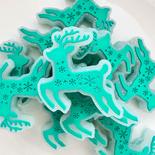 Christmas Teal Dancing Reindeer image 0