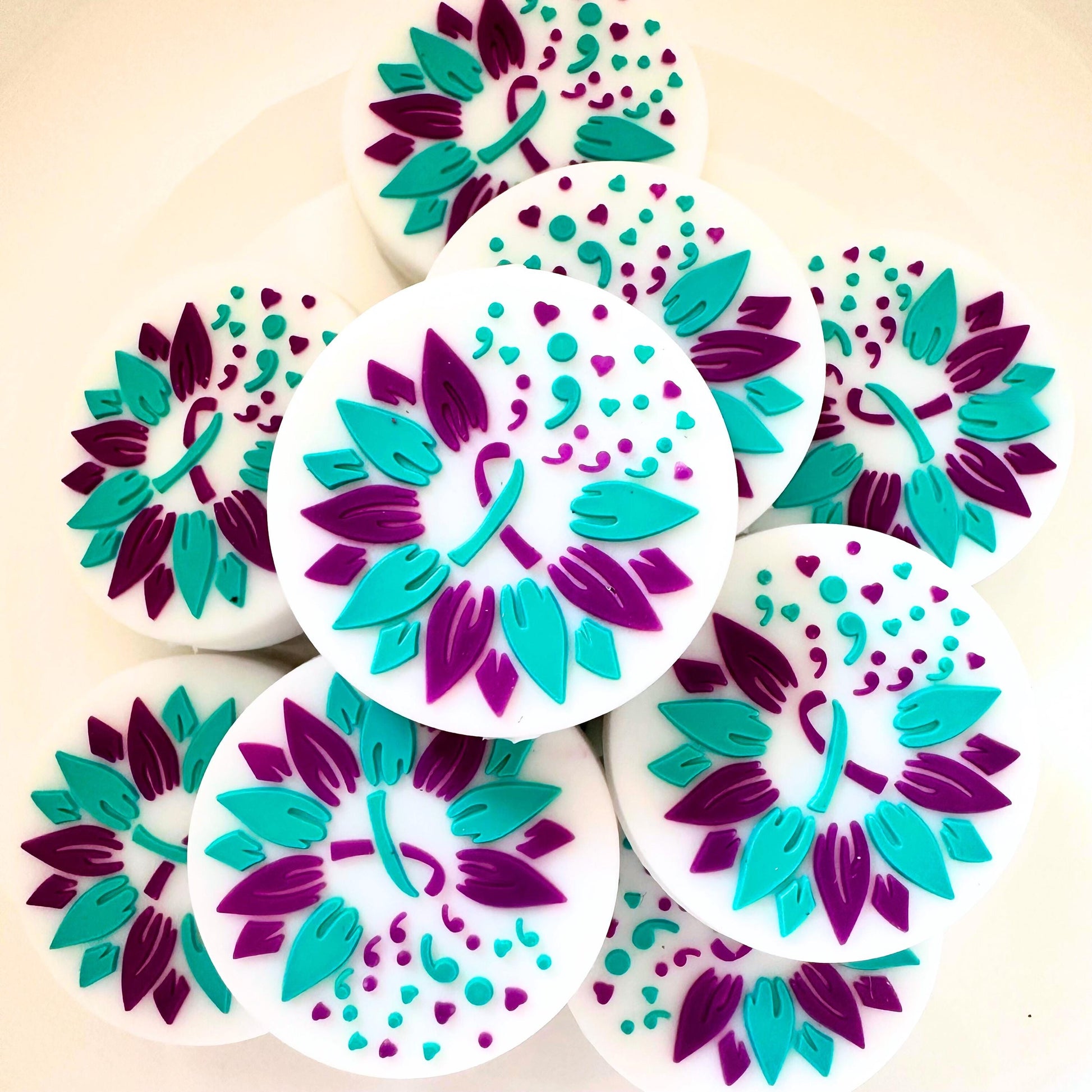 Suicide Awareness Ribbon Teal & Purple image 0
