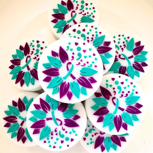 Suicide Awareness Ribbon Teal & Purple image 0