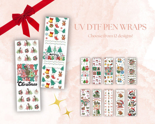 UV DTF Pen Wraps Merry Christmas image 0