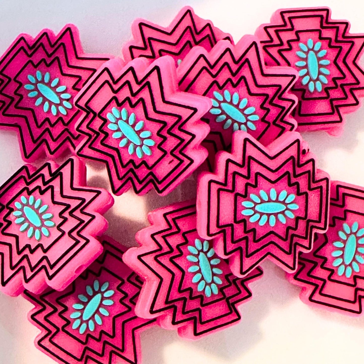 Aztec Teal Pink Concho image 0
