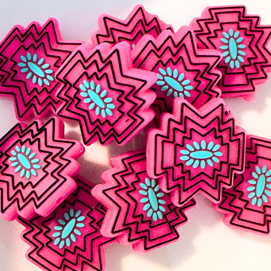 Aztec Teal Pink Concho image 0