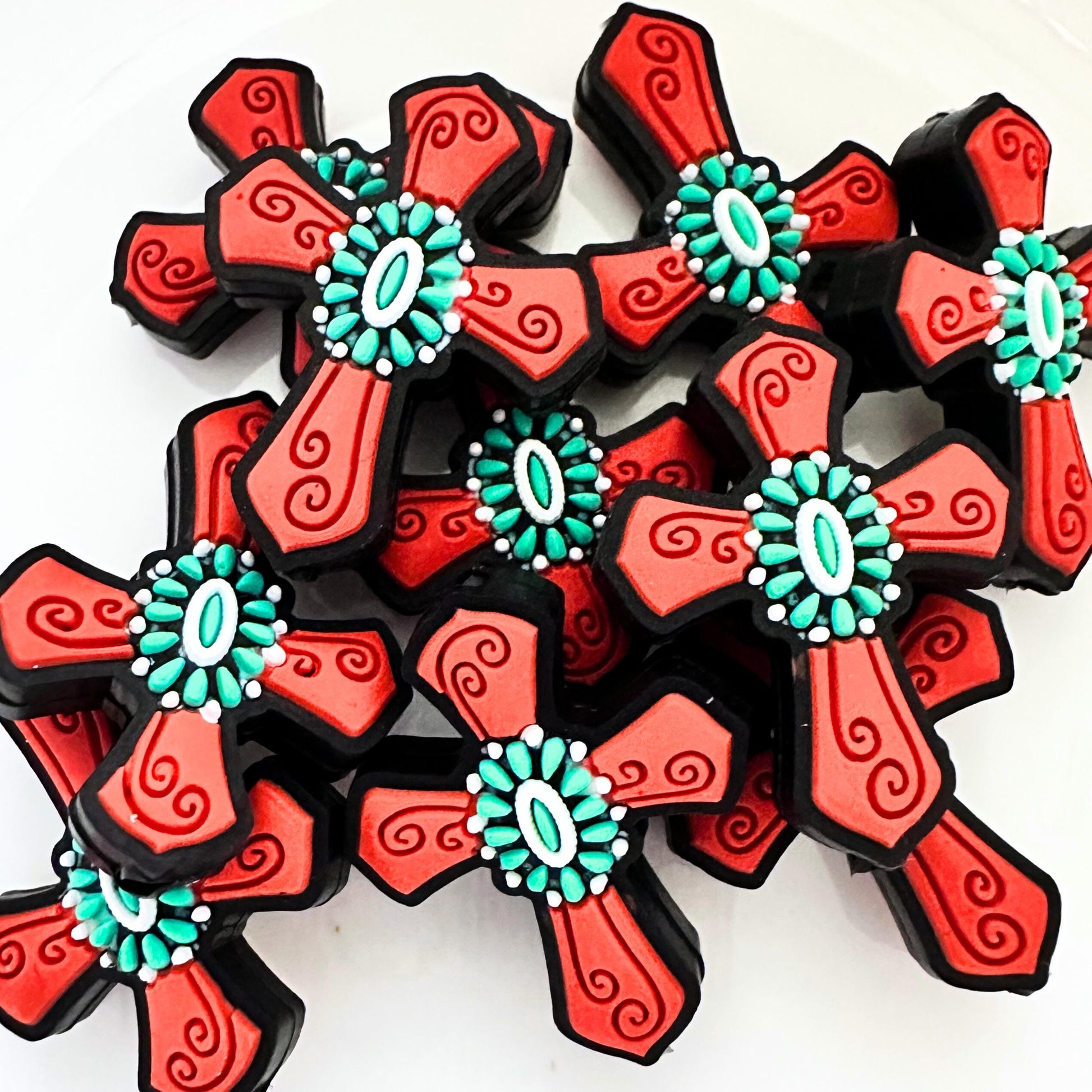 Leather Look Concho Cross Religious Jesus image 0