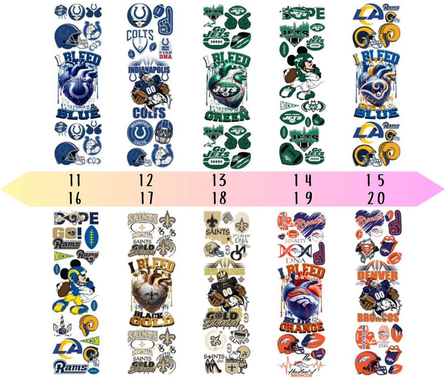 UV DTF Pen Wraps Football- 60 Options image 2
