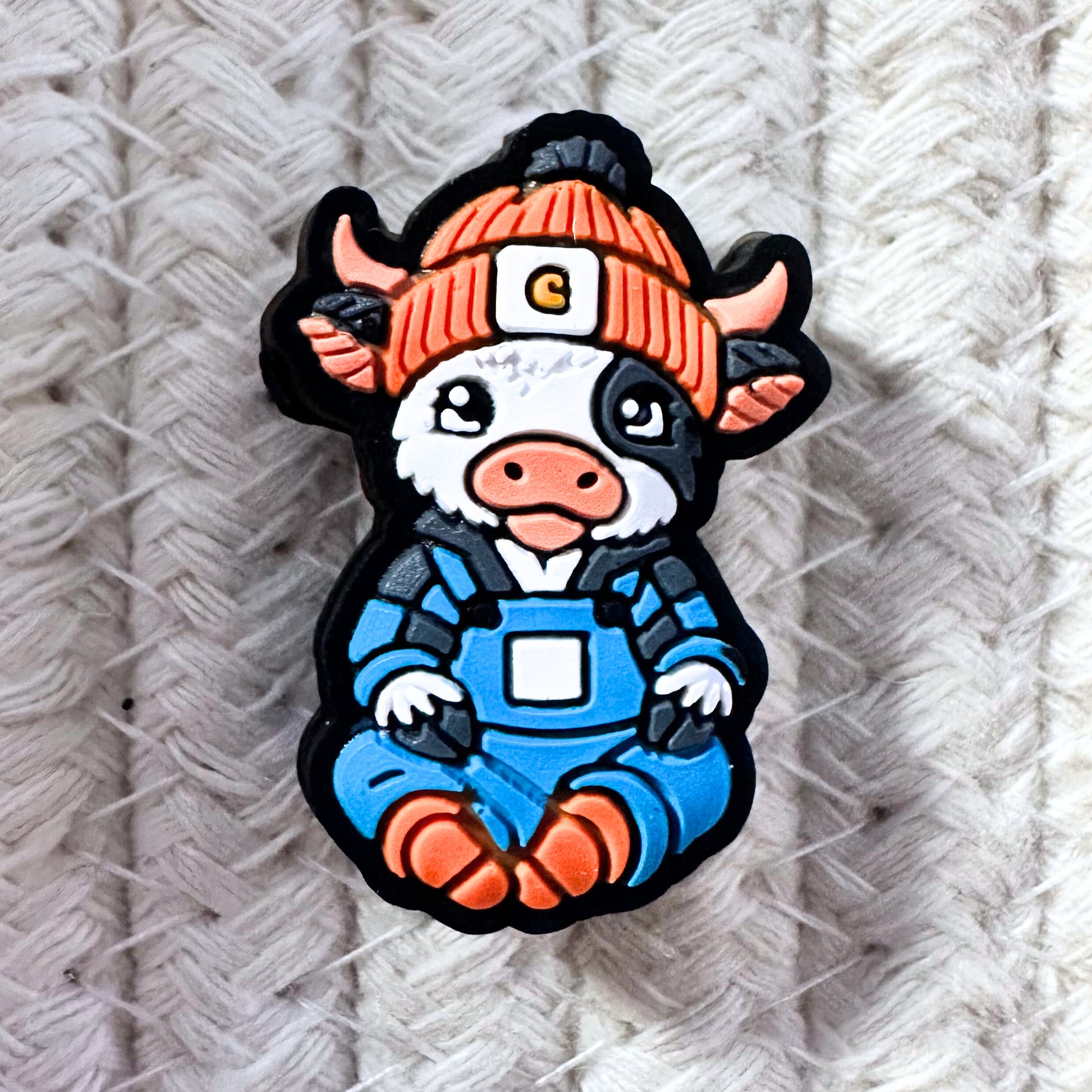 Farmer Baby Highland Cow w/ Overalls image 1
