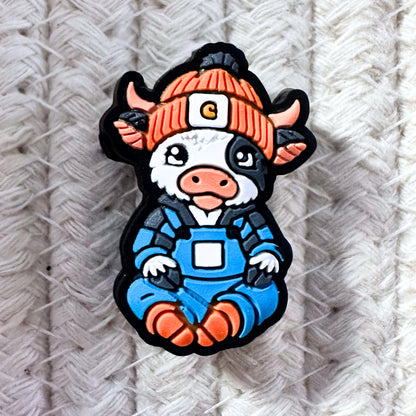 Farmer Baby Highland Cow w/ Overalls image 1