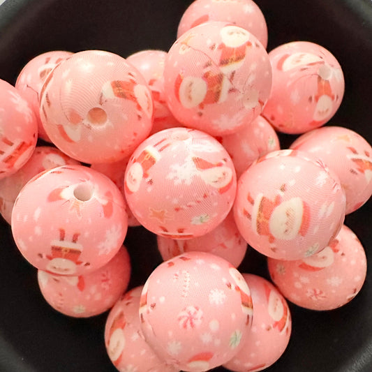 Christmas Pink Present 15mm Silicone Beads image 0