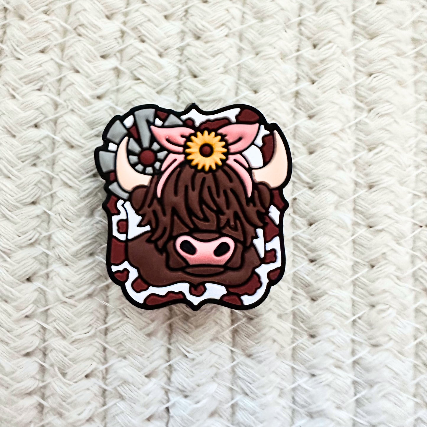 Highland Cow w/ Sunflower Headband image 1