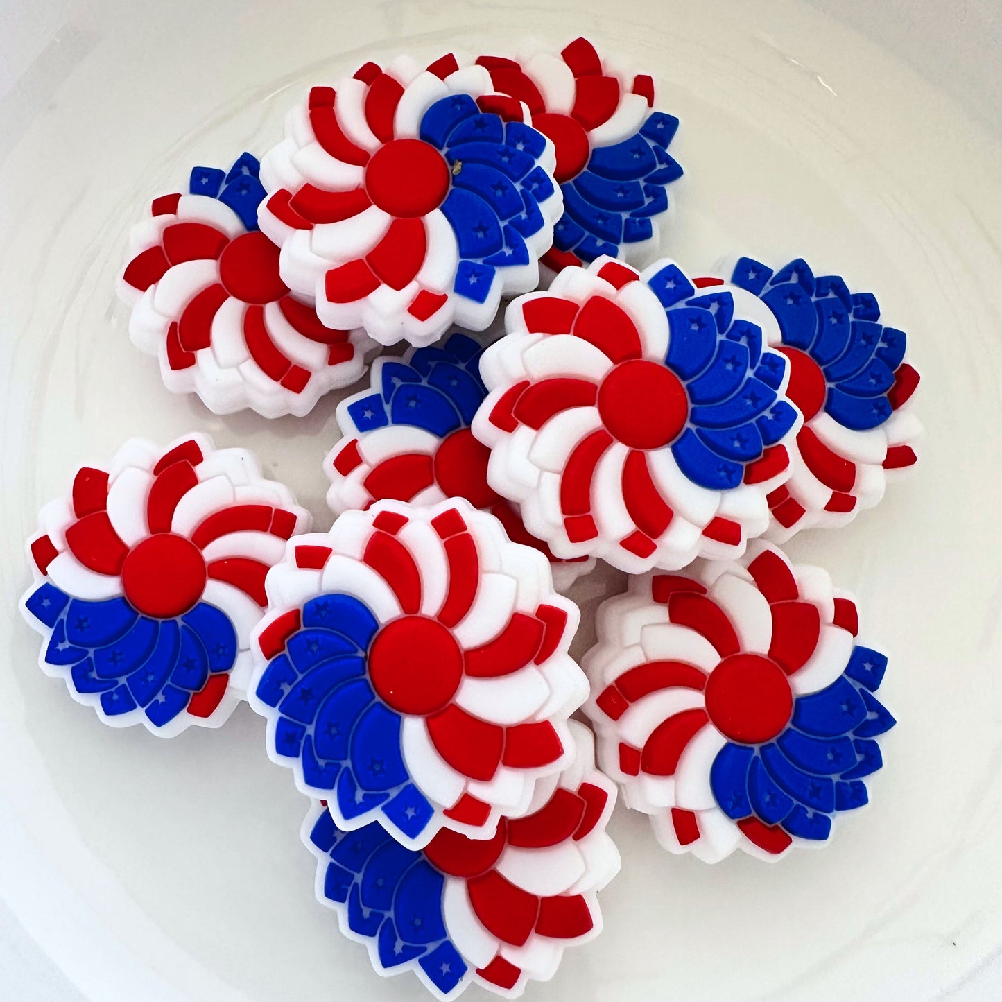 Red White Blue Floral July 4th Independence Day Freedom Stars Stripes image 0