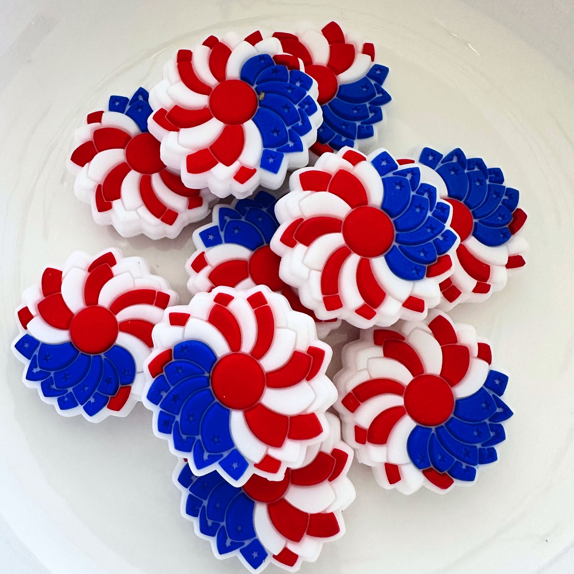 Red White Blue Floral July 4th Independence Day Freedom Stars Stripes image 0
