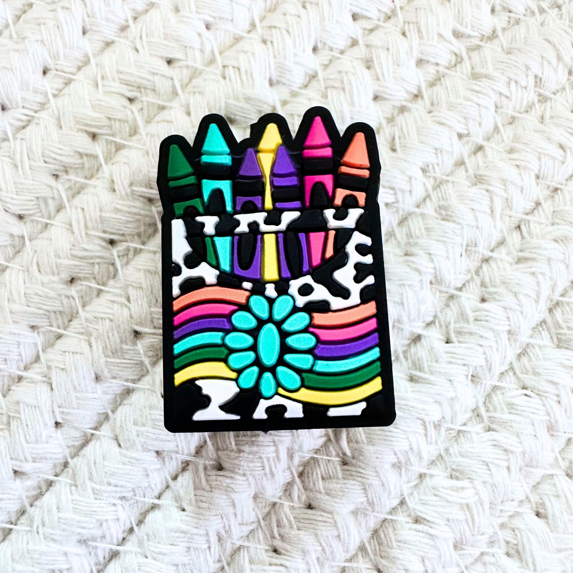 Colorful Crayons Cow Print image 1