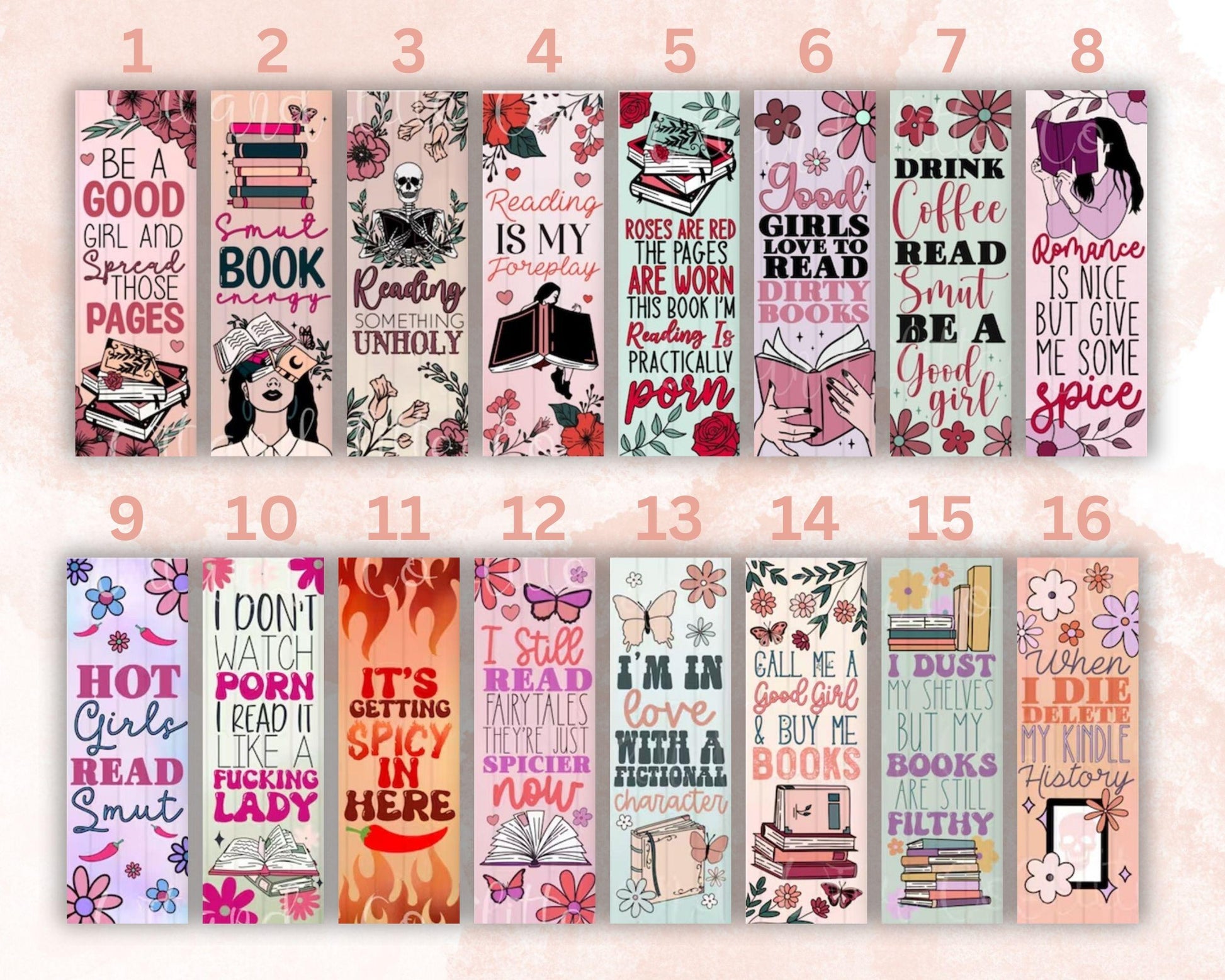 UV DTF Bookmark Wraps Bookish Spicy Book Club image 1
