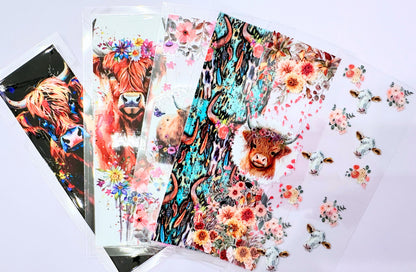 UV DTF Pen Wraps Highland Cow Country Western image 1