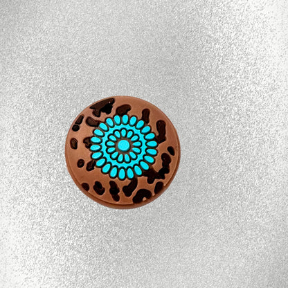 Teal Cow Print Concho image 1