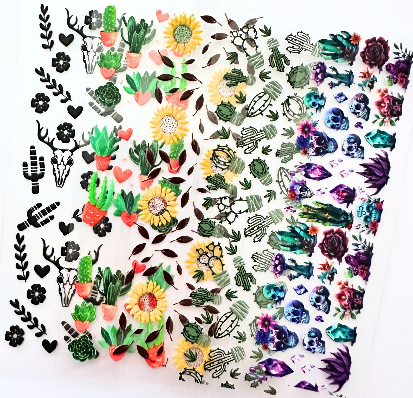 UV DTF Pen Wraps Succulent Western Sunflower image 1