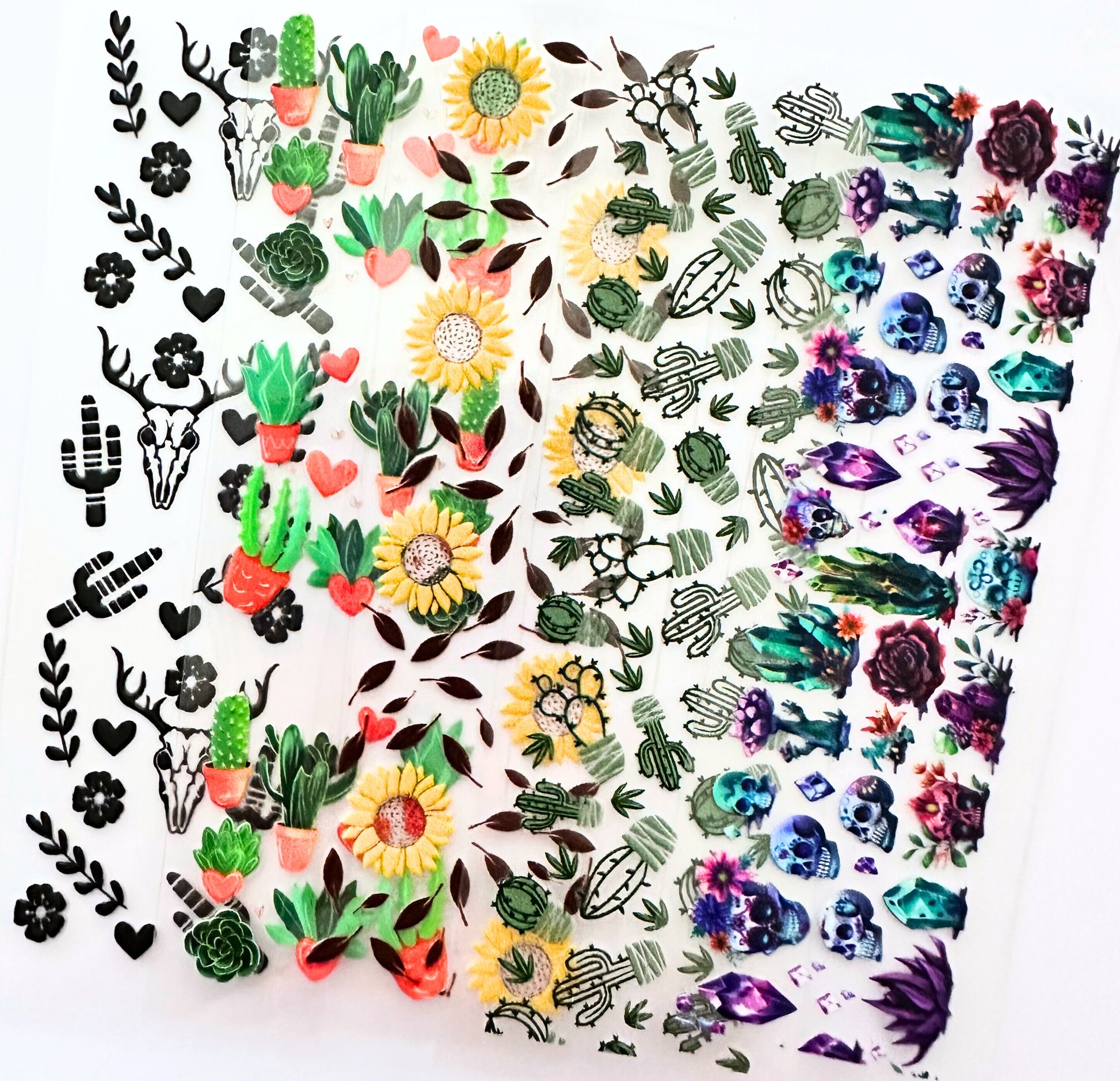 UV DTF Pen Wraps Succulent Western Sunflower image 1