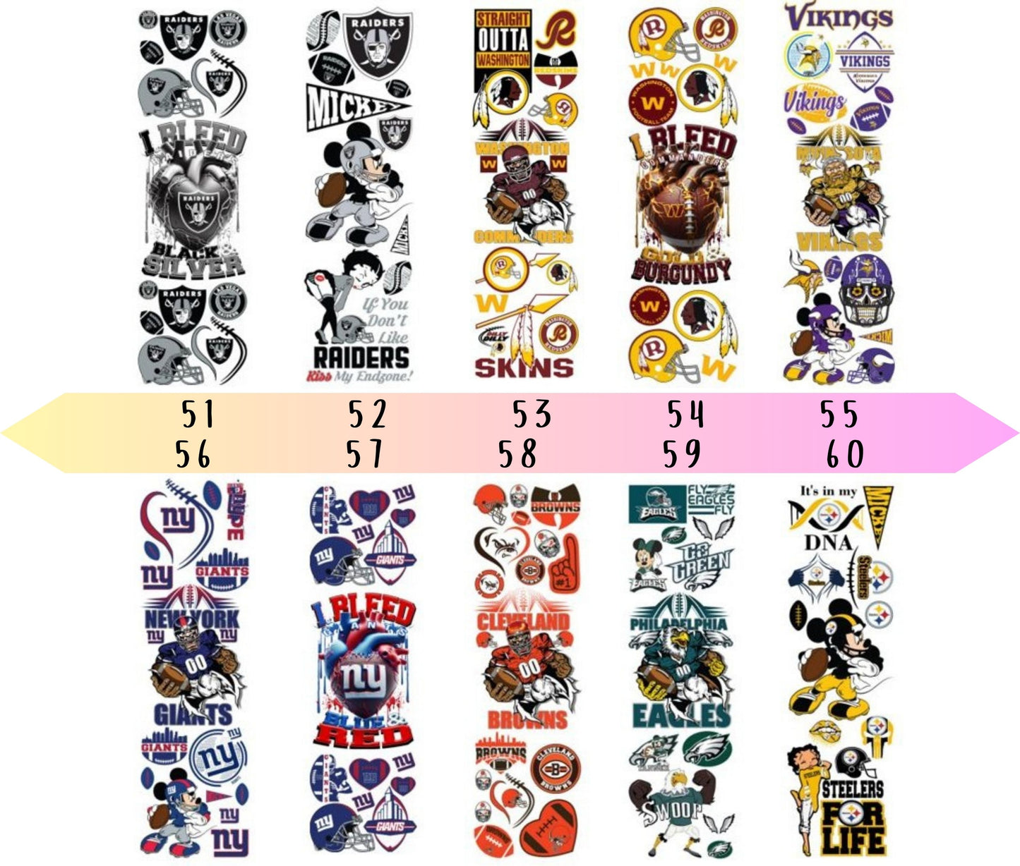 UV DTF Pen Wraps Football- 60 Options image 6
