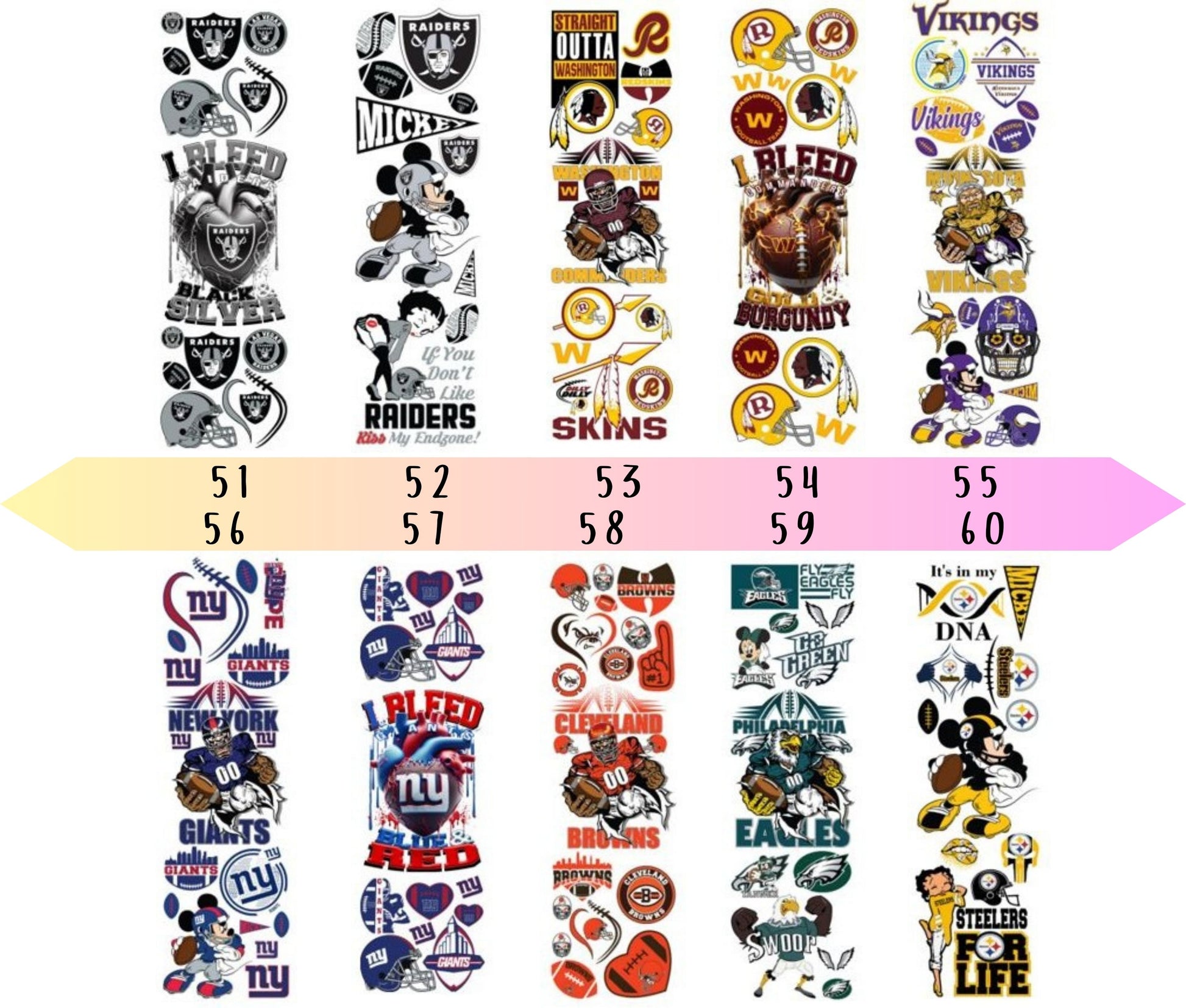 UV DTF Pen Wraps Football- 60 Options image 6