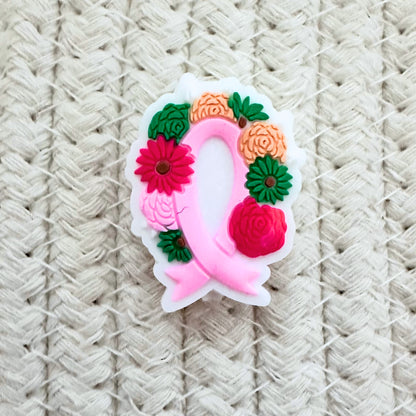 Breast Cancer Pink Ribbon Floral Print image 1