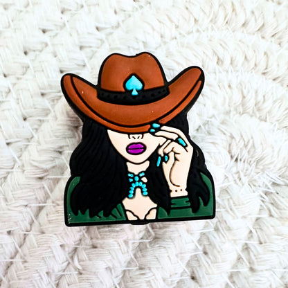 Cowgirl Cowboy Hat Teal Concho image 1