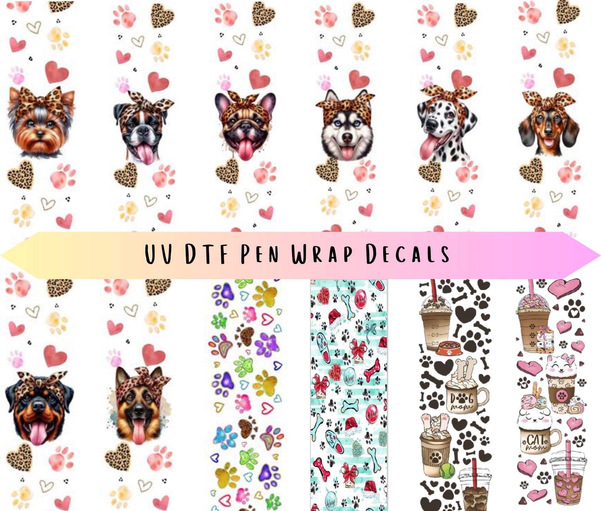 UV DTF Pen Wraps Dog Lover Pet Mom image 0
