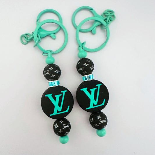 Black/Teal LV Keychain image 0